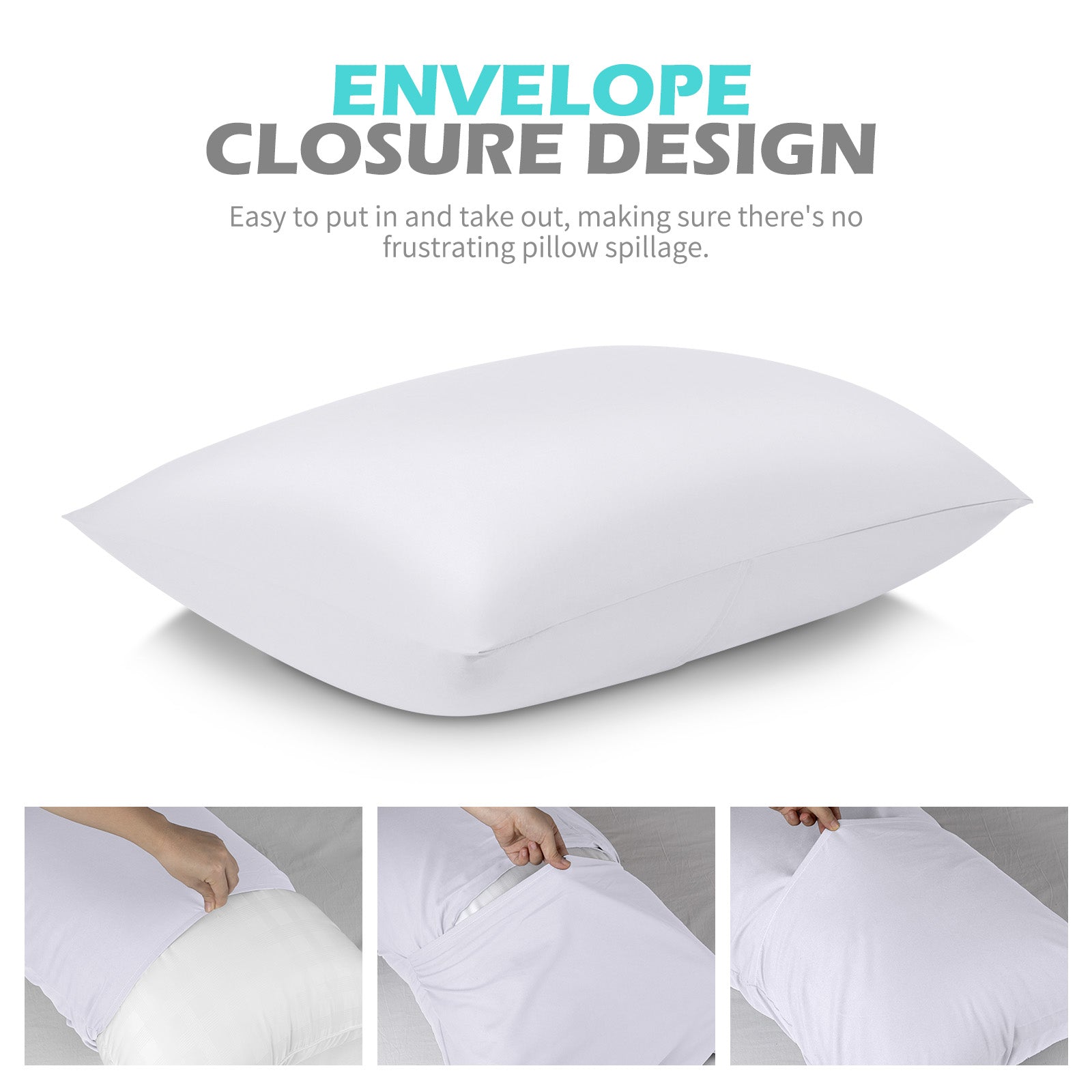 COOKEY Pillowcases 2 Pack,Super Soft Brushed Microfiber Pillow Cover with Envelope Closure