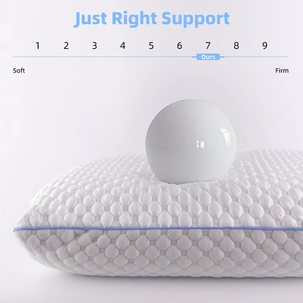 COOKEY Cooling Gel Memory Foam Pillow for Sleeping, Firm Bed Pillow with Washable Cover, for Side, Back and Stomach Sleepers,Standard Size 16" x 24"