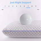 COOKEY Cooling Gel Memory Foam Pillow for Sleeping, Firm Bed Pillow with Washable Cover, for Side, Back and Stomach Sleepers,Standard Size 16" x 24"