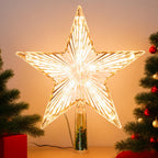 COOKEY Christmas Tree Topper Star Warm White Lights Christmas Tree Decorations for Christmas Holiday