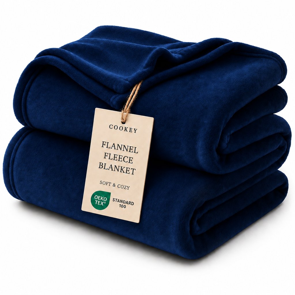 COOKEY Bedding Fleece Blanket 300GSM Luxury Fuzzy Soft Anti-Static Microfiber Bed Blanket