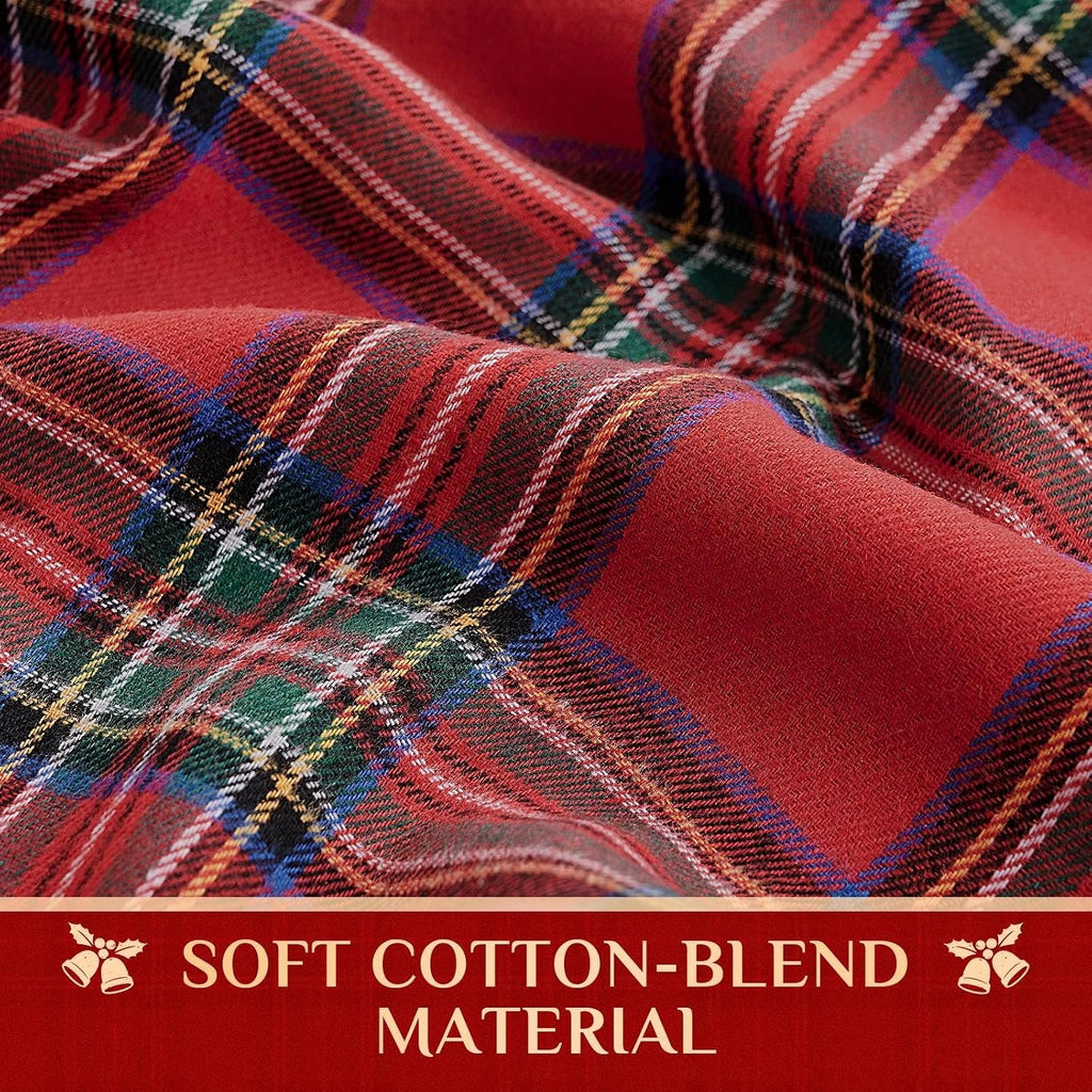 COOKEY Christmas Checkered Tablecloth Rectangle, Red, 55 x 71 Inch