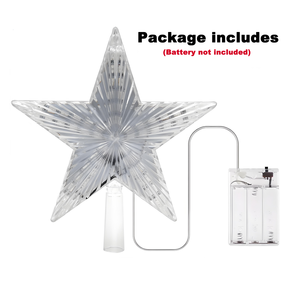 COOKEY Christmas Tree Topper Star Warm White Lights Christmas Tree Decorations for Christmas Holiday