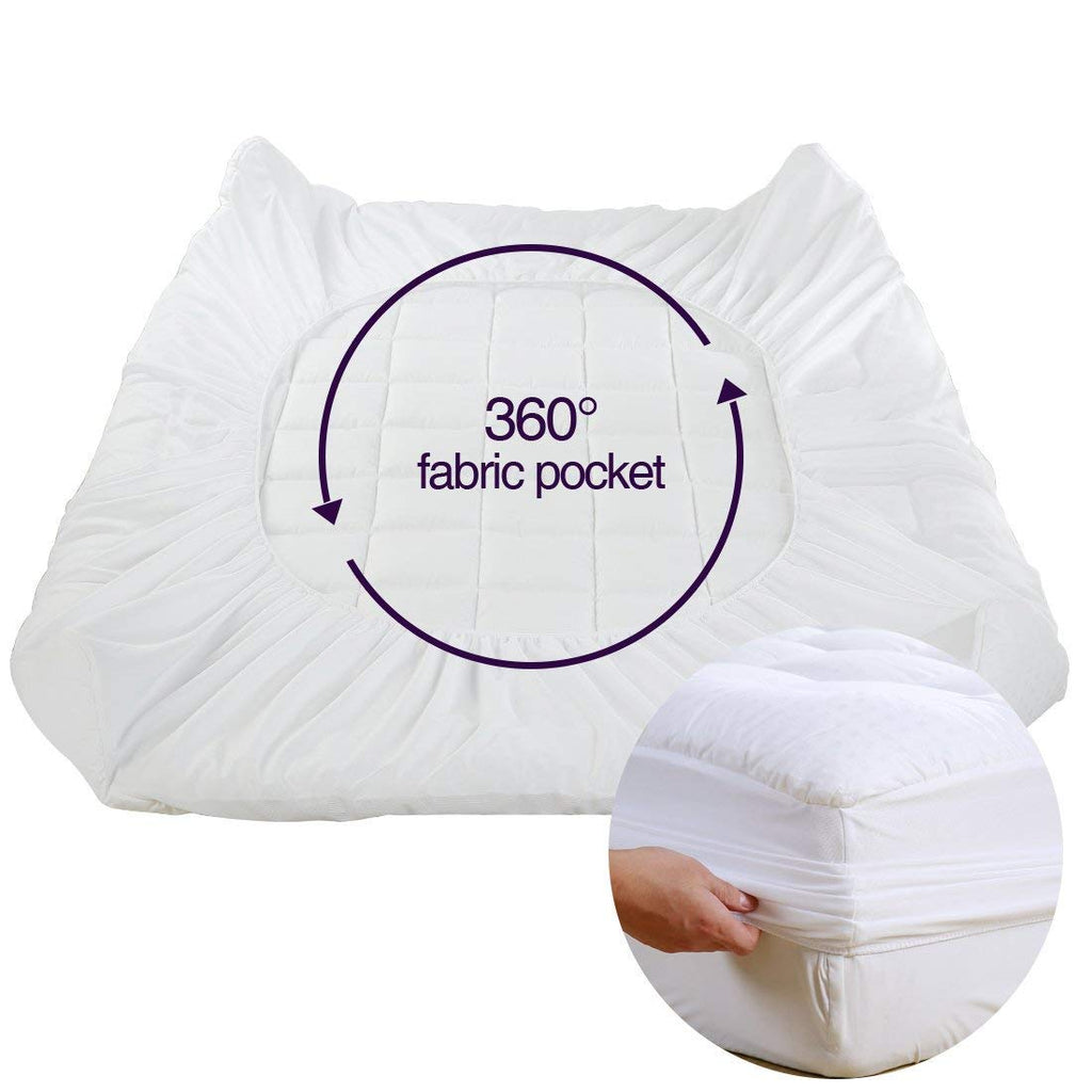 COOKEY Mattress Topper, Quilted Fitted Mattress Protector with Deep Pocket, Breathable and Comfortable Mattress Pad