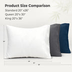 COOKEY Pillow Cases, Rayon Derived from Bamboo Pillowcases, Breathable & Cooling Pillow Covers with Envelope Closure