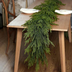 Christmas Garlands Norfolk Pine Garland, Real Touch Artificial Faux Greenery Garland for Holiday Indoor Outdoor Decor