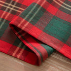 COOKEY Christmas Table Runner, Red and Green Tartan Plaid, 13 x 72 in