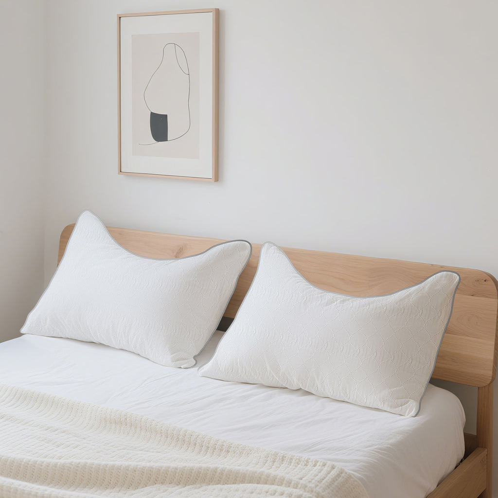 COOKEY Ergonomic Side Sleeper Pillow Set of 2, Down Alternative Bed Pillows for Neck Pain Relief,  - Comfortable Pillows for Side Sleepers