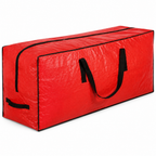 COOKEY Artificial Christmas Tree Storage Bag for Tree, PE Holiday Storage Organizer with Zipper and Carry Handles, Red Seasonal Storage Bag