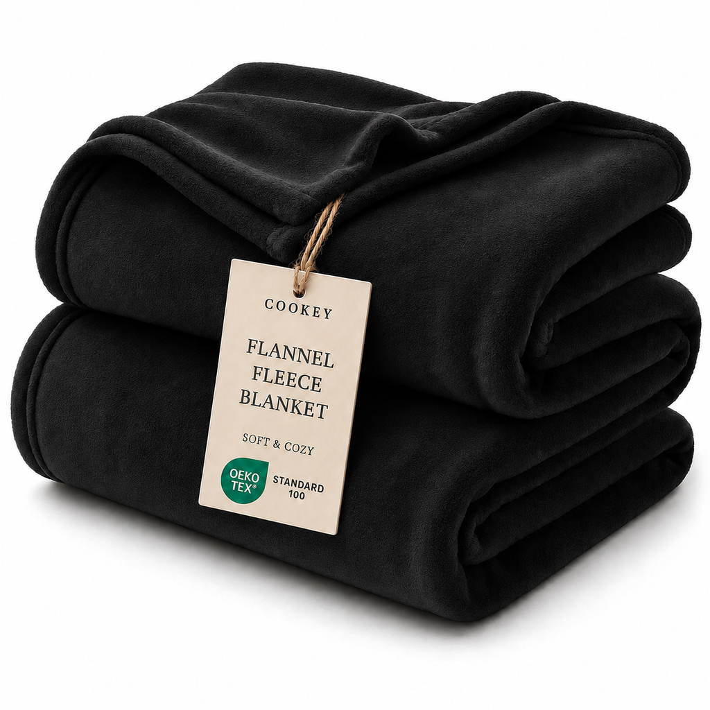 COOKEY Bedding Fleece Blanket 300GSM Luxury Fuzzy Soft Anti-Static Microfiber Bed Blanket