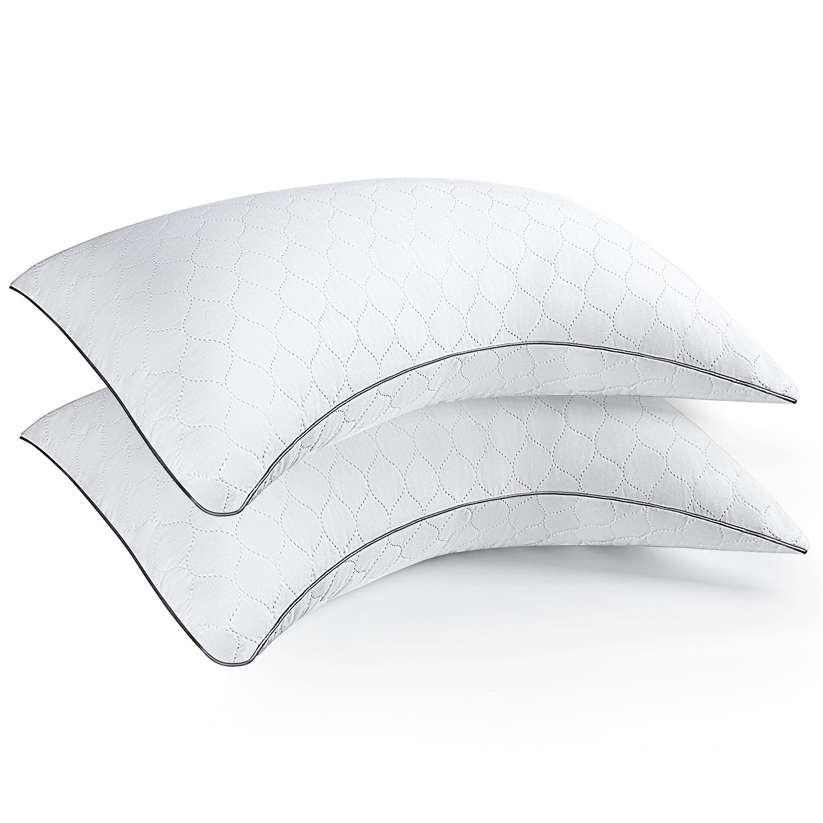 COOKEY Ergonomic Side Sleeper Pillow Set of 2, Down Alternative Bed Pillows for Neck Pain Relief,  - Comfortable Pillows for Side Sleepers