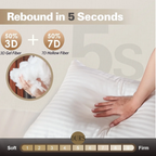 COOKEY Pillow for Bed ,Down Alternative Pillows for Sleeping , Luxury Hotel Pillow for Back,Stomach or Side Sleeper