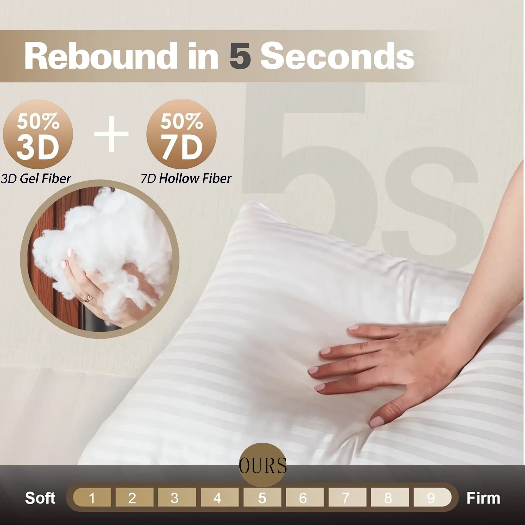 COOKEY Pillow for Bed ,Down Alternative Pillows for Sleeping , Luxury Hotel Pillow for Back,Stomach or Side Sleeper