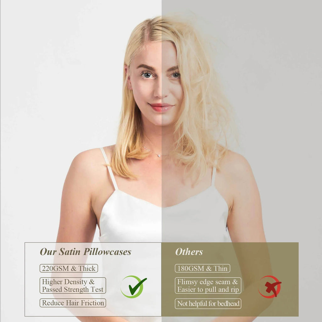 COOKEY Satin Pillowcases 2 Pack with Envelope Closure, Silk Pillow Cases Set of 2,Pillow Covers