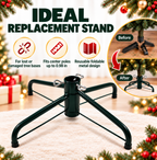COOKEY Christmas Tree Stand for Artificial Trees, 15.7 Inch Foldable Metal Replacement Base for 3-6 Ft Fake Trees, Fits 0.98 Inch Poles, Green