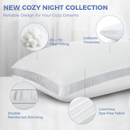 COOKEY Bed Pillows, Luxury Hotel Quality,Fluffy and Supportive Gusseted Bed Pillows for Side, Back, or Stomach Sleepers