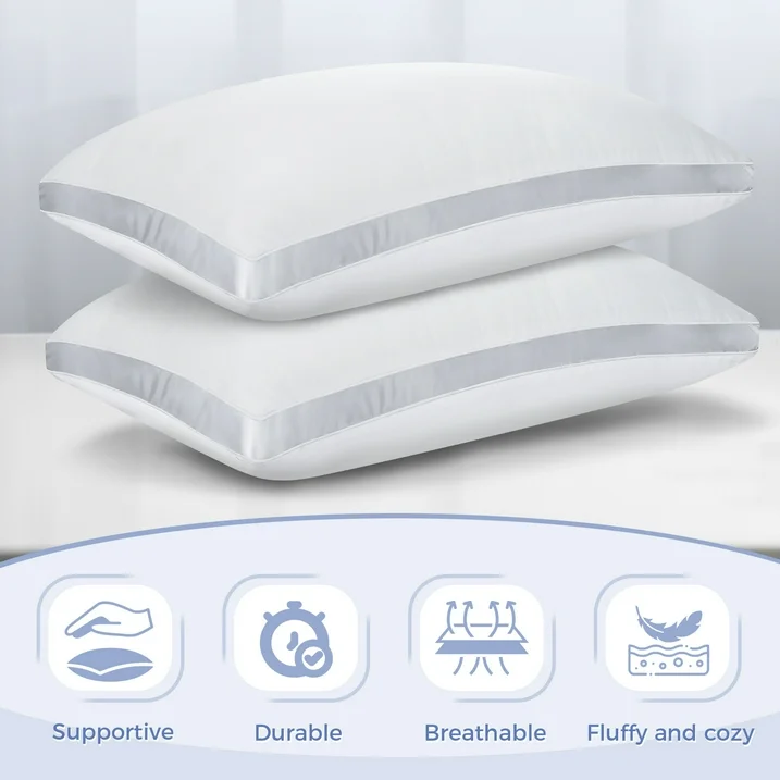 COOKEY Bed Pillows, Luxury Hotel Quality,Fluffy and Supportive Gusseted Bed Pillows for Side, Back, or Stomach Sleepers