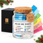 COOKEY Glass Bible Verse Jar with 96 Color-Coded Scripture Cards, Read Me When Prayer Jar for Daily Encouragement, Christian Gifts for Women Men Mom Family, Gift Box