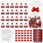 Cookey 72pcs Christmas Gift Baskets With Christmas Baskets For Holiday Treats, Candy, And Party Table Decorative Displays
