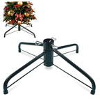 COOKEY Christmas Tree Stand for Artificial Trees, 15.7 Inch Foldable Metal Replacement Base for 3-6 Ft Fake Trees, Fits 0.98 Inch Poles, Green
