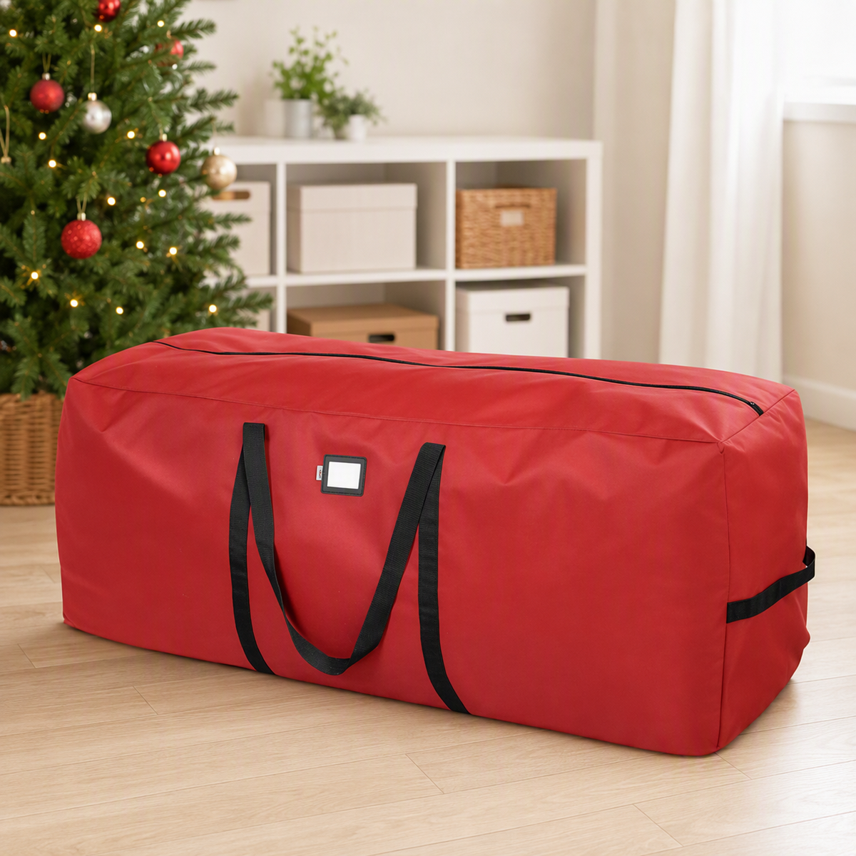 COOKEY Christmas Tree Storage Bag  Artificial Tree, Oxford Fabric Holiday Tree Storage Organizer with Dual Zipper and Reinforced Carry Handles, Christmas Decoration Storage Bag