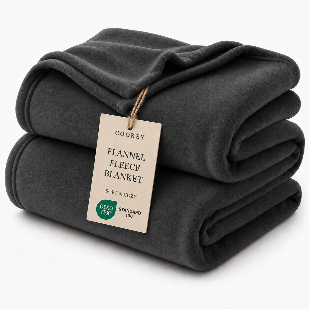 COOKEY Bedding Fleece Blanket 300GSM Luxury Fuzzy Soft Anti-Static Microfiber Bed Blanket