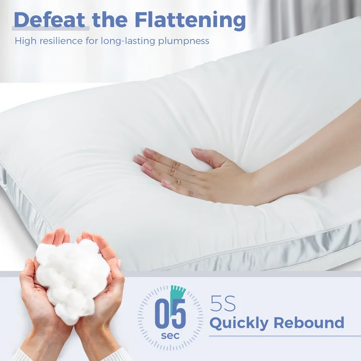 COOKEY Bed Pillows, Luxury Hotel Quality,Fluffy and Supportive Gusseted Bed Pillows for Side, Back, or Stomach Sleepers