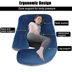 COOKEY Pregnancy Pillow with Removable Velvet Cover,U Shaped Full Body Maternity Pillows for Sleeping,72inch