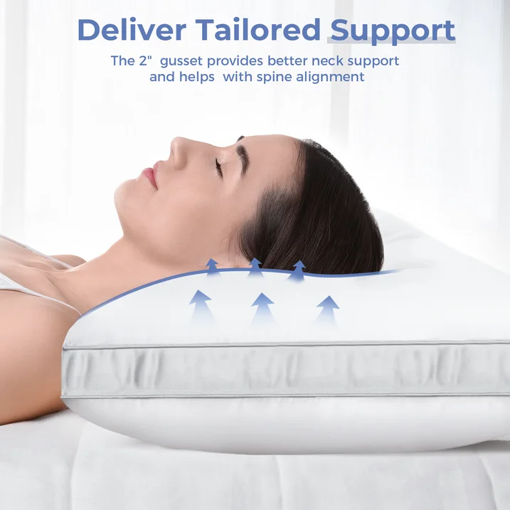 COOKEY Bed Pillows, Luxury Hotel Quality,Fluffy and Supportive Gusseted Bed Pillows for Side, Back, or Stomach Sleepers