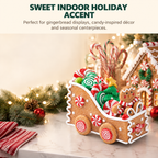 COOKEY Christmas Train Decoration, Holiday Mini Train Tabletop Figurine for Xmas Tree, Mantel, Shelf and Home Decor
