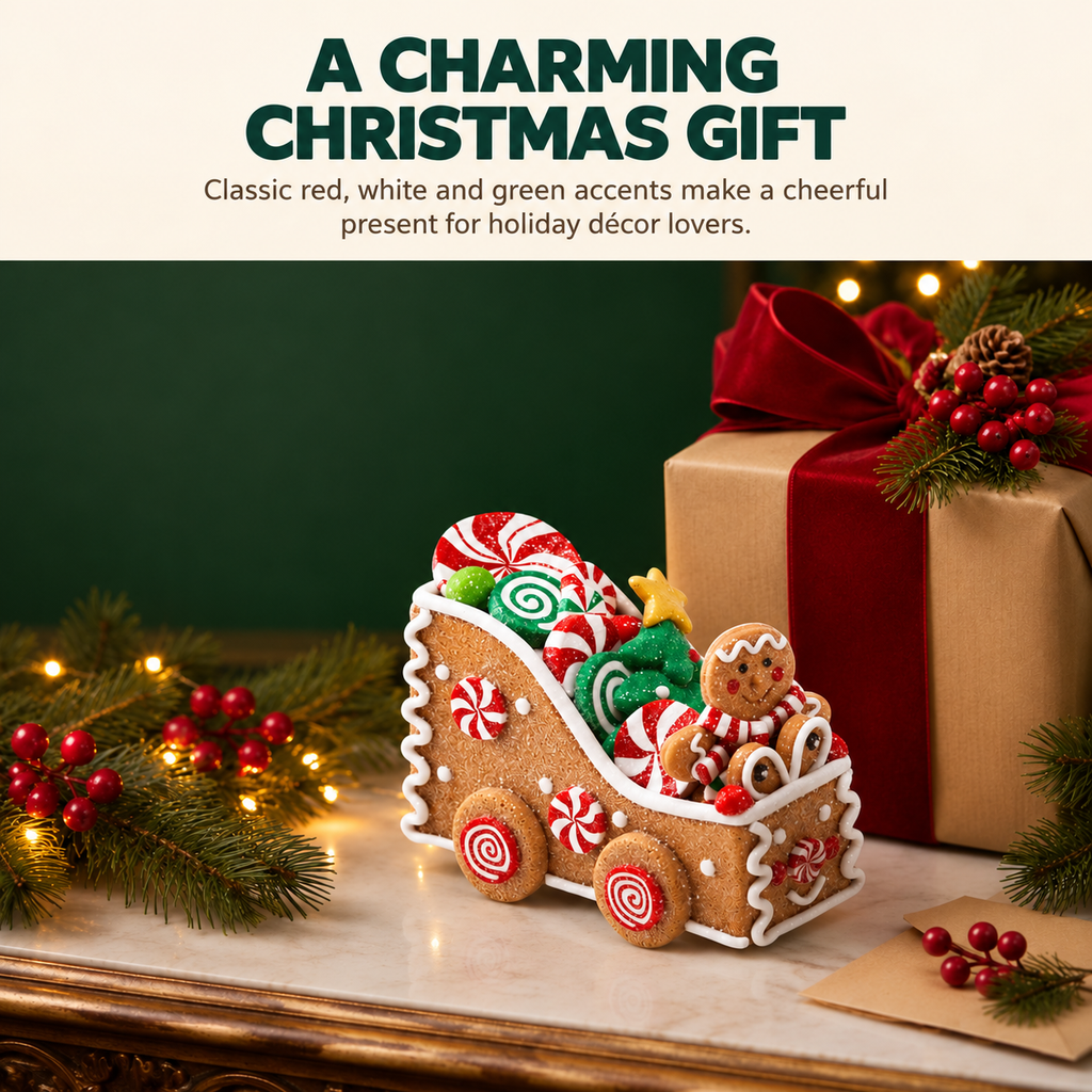 COOKEY Christmas Train Decoration, Holiday Mini Train Tabletop Figurine for Xmas Tree, Mantel, Shelf and Home Decor