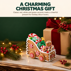 COOKEY Christmas Train Decoration, Holiday Mini Train Tabletop Figurine for Xmas Tree, Mantel, Shelf and Home Decor