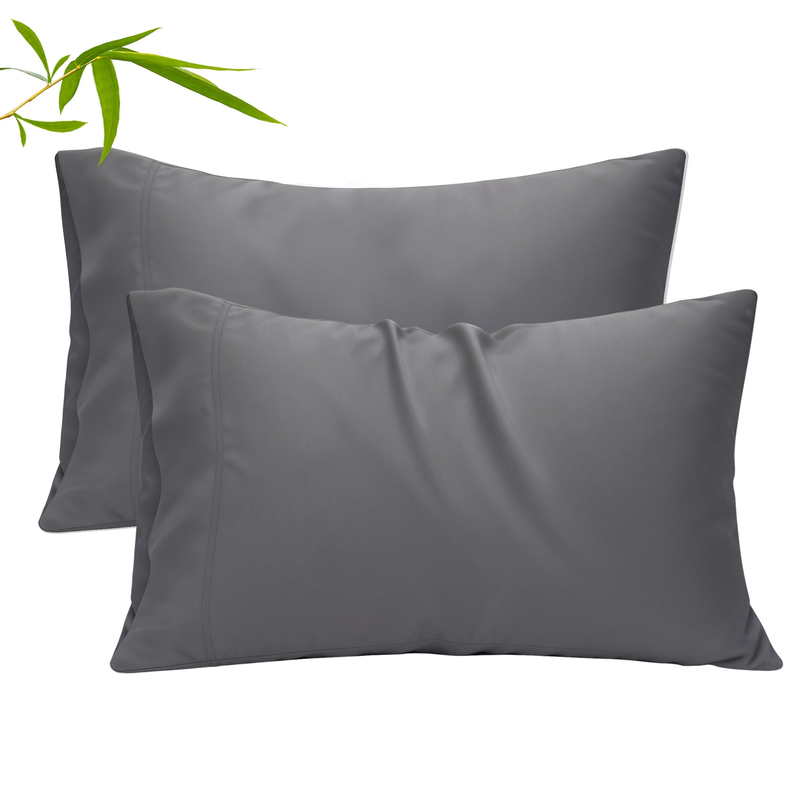 COOKEY Pillow Cases, Rayon Derived from Bamboo Pillowcases, Breathable & Cooling Pillow Covers with Envelope Closure