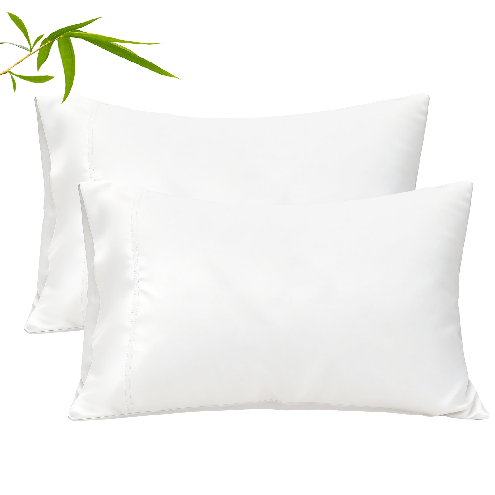 COOKEY Pillow Cases, Rayon Derived from Bamboo Pillowcases, Breathable & Cooling Pillow Covers with Envelope Closure