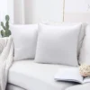 COOKEY 14 x 14 Throw Pillow Inserts(Set of 2),Indoor White Square Decorative Pillows for Couch & Bed