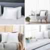 COOKEY 14 x 14 Throw Pillow Inserts(Set of 2),Indoor White Square Decorative Pillows for Couch & Bed