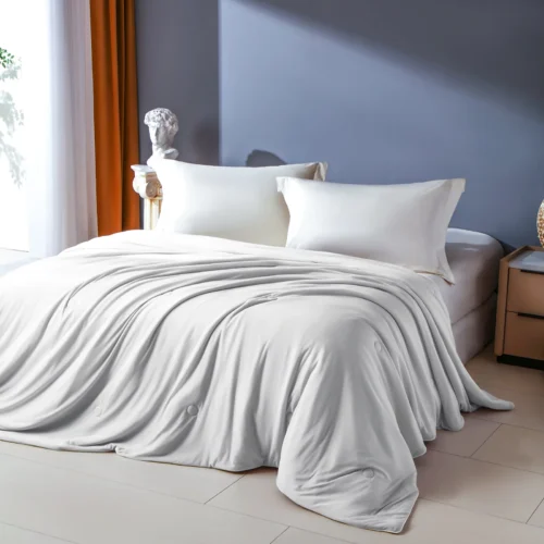 COOKEY Cooling Comforter for Hot Sleepers, Summer King Size Cool Quilt,Lightweight Breathable Blanket,Gray