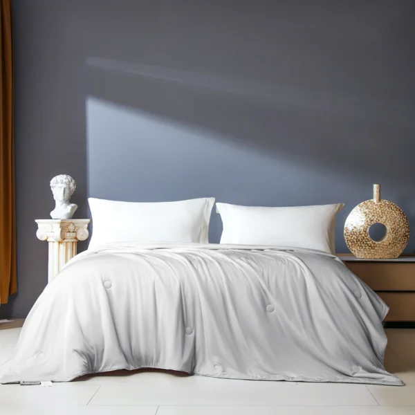 COOKEY Cooling Comforter for Hot Sleepers, Summer King Size Cool Quilt,Lightweight Breathable Blanket,Gray