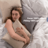 COOKEY 14 x 14 Throw Pillow Inserts(Set of 2),Indoor White Square Decorative Pillows for Couch & Bed