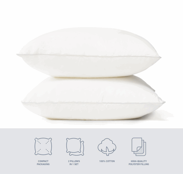 COOKEY 14 x 14 Throw Pillow Inserts(Set of 2),Indoor White Square Decorative Pillows for Couch & Bed