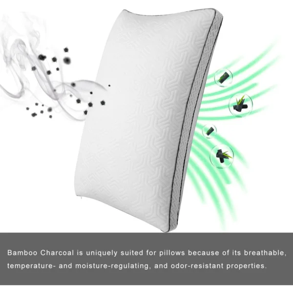 COOKEY Cooling Pillows Queen Size Set of 2,Adjustable Shredded Memory Foam Pillows with Bamboo Viscose Cover for Side Back Stomach Sleepers