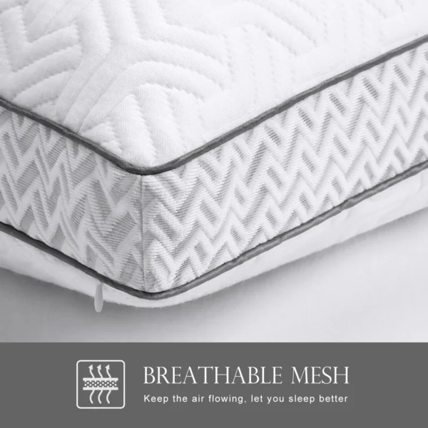 COOKEY Cooling Pillows Queen Size Set of 2,Adjustable Shredded Memory Foam Pillows with Bamboo Viscose Cover for Side Back Stomach Sleepers