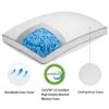 COOKEY Cooling Pillows Queen Size Set of 2,Adjustable Shredded Memory Foam Pillows with Bamboo Viscose Cover for Side Back Stomach Sleepers