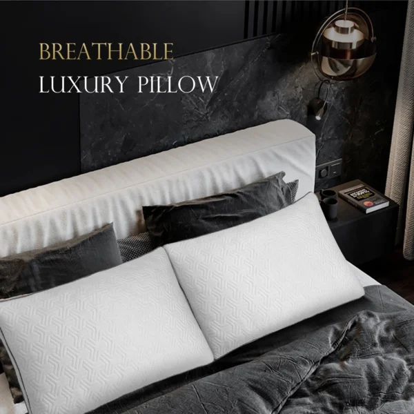 COOKEY Cooling Pillows Queen Size Set of 2,Adjustable Shredded Memory Foam Pillows with Bamboo Viscose Cover for Side Back Stomach Sleepers